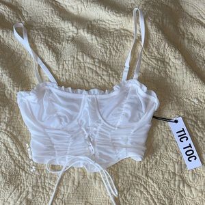 NWT white bustier